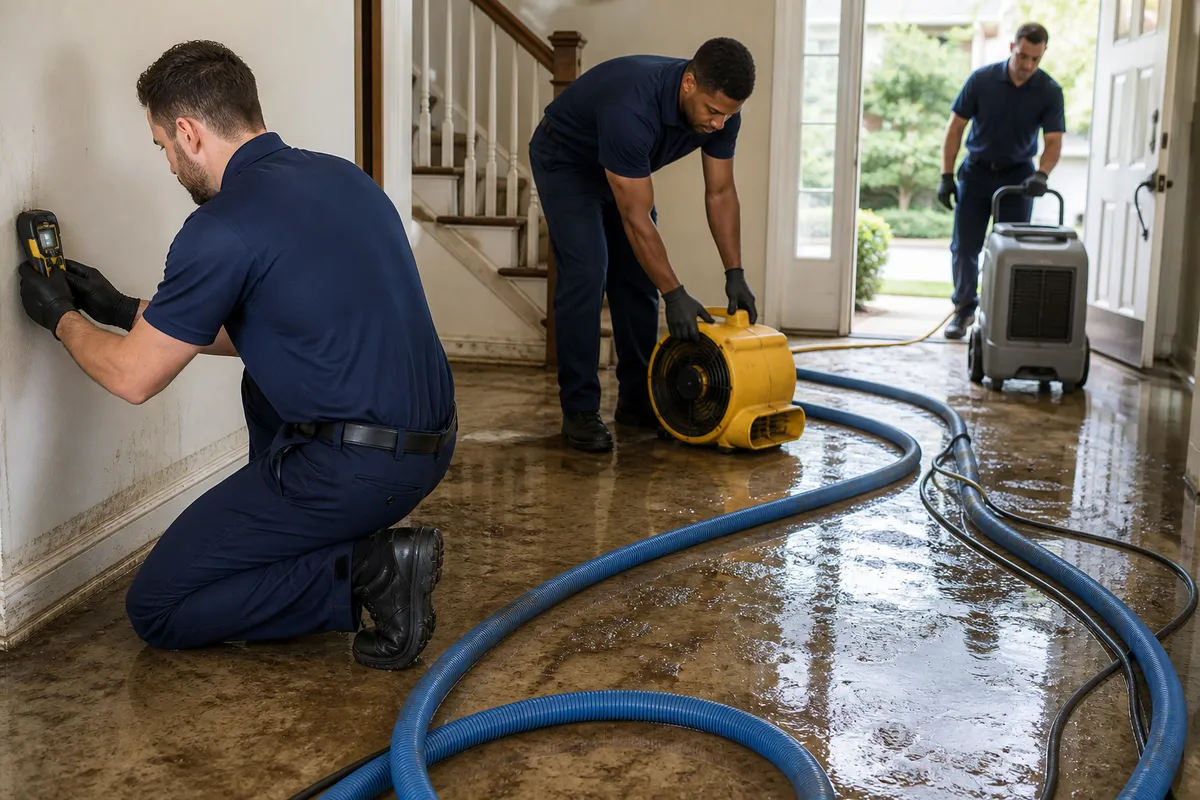 Restoration crew working in Pasadena, CA