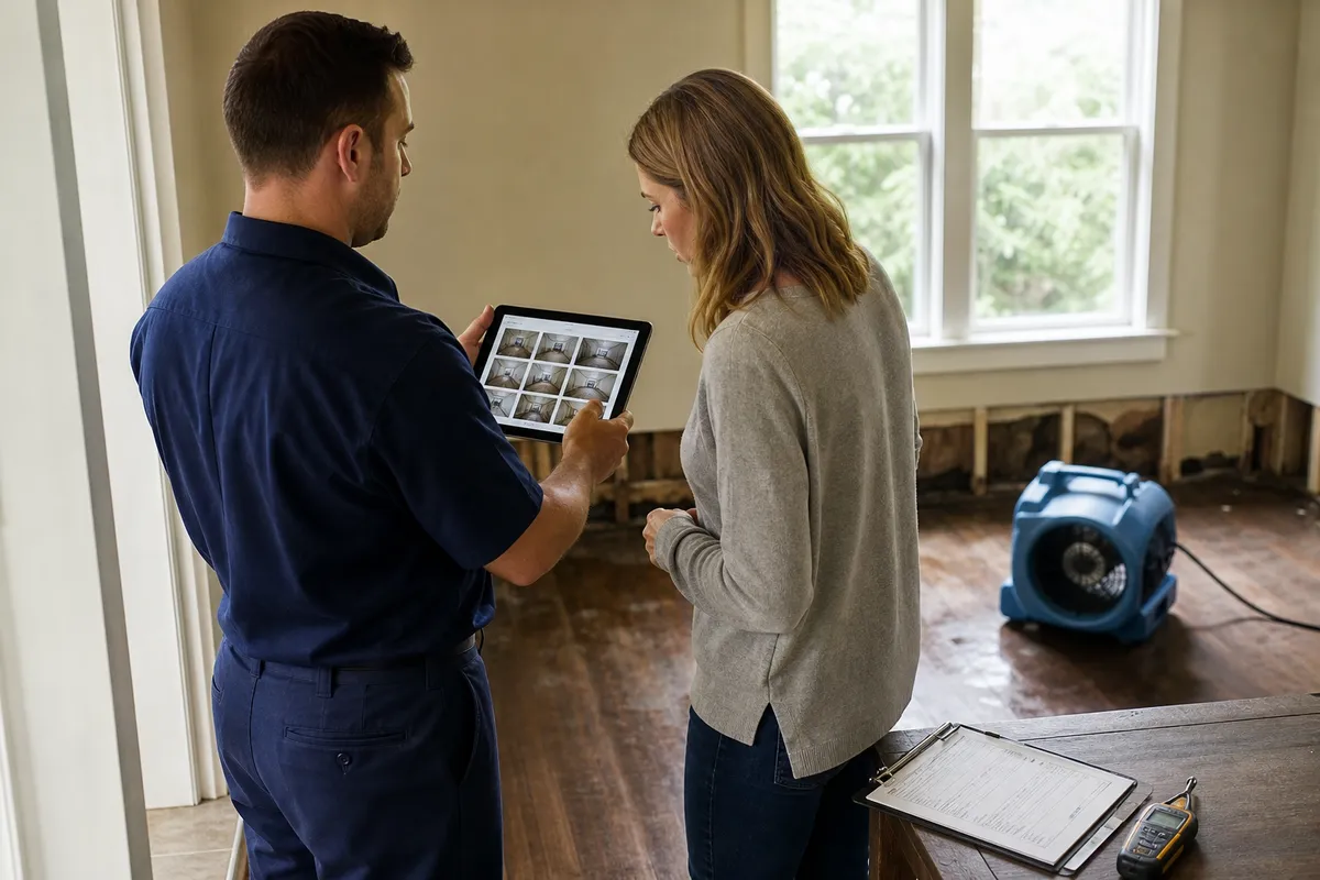 Insurance claim documentation for Pasadena property restoration
